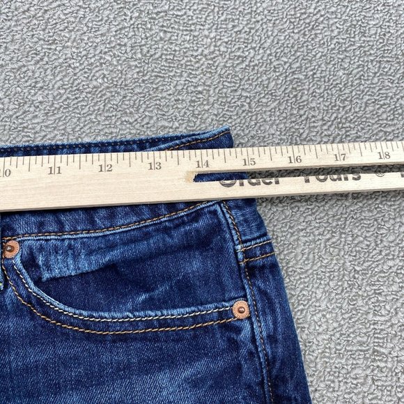 American Eagle Cuffed Jean Shorts Women's Size 2 Mid Rise Distressed Denim Blue - Picture 7 of 10